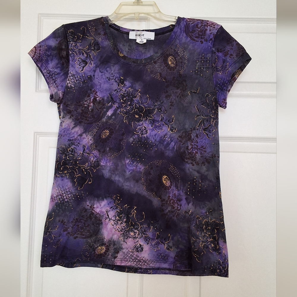 💥SALE💥Kikit, Medium, Dark & Light Purple, Black, Gold, Tee